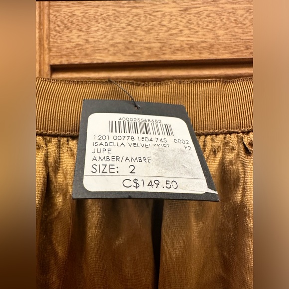 Club Monaco Size 2 Gold “Amber” skirt with white lace. Brand new with tags. - Picture 4 of 10